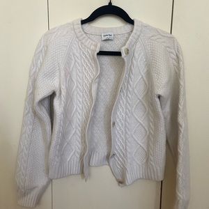 White Cable Knit Cardigan
